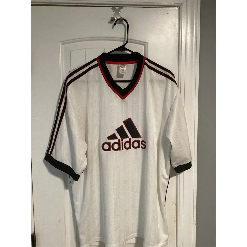 Vintage Adidas White Template Soccer Jersey Football Shirt XL